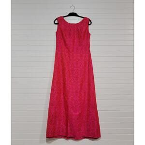 The Nassau Shop Silk Maxi Dress Vintage 50s Size 12 Fairy Romantic Pink Whimsy